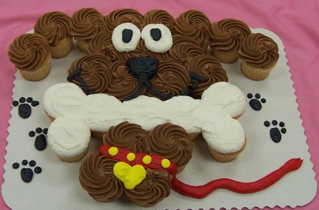 Dog Bone Cupcake Cake