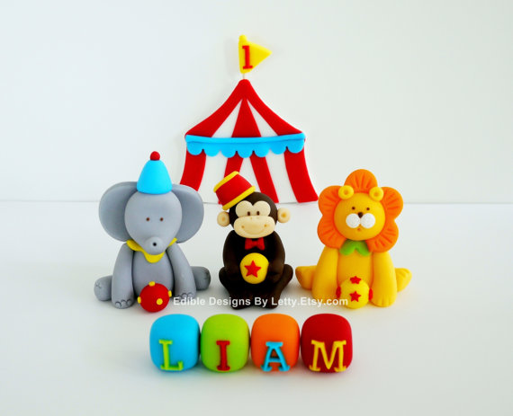 Fondant Circus Cake Topper