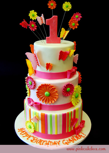 Gerber Daisy Birthday Cake