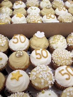 Gold 50th Birthday Cakes and Cupcakes