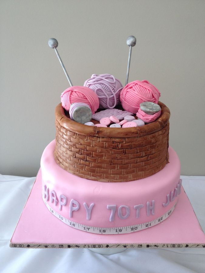 Happy Birthday Knitting Cake