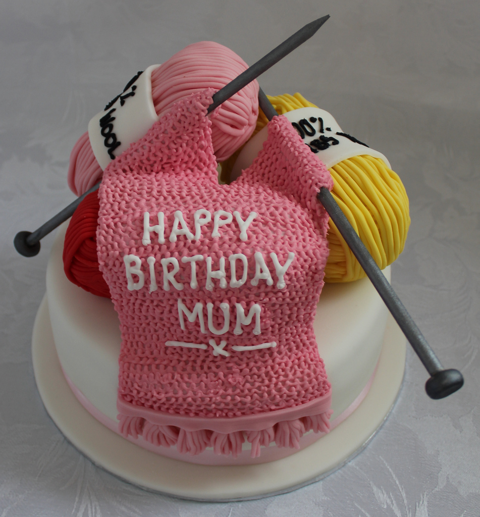 Happy Birthday Knitting Cake