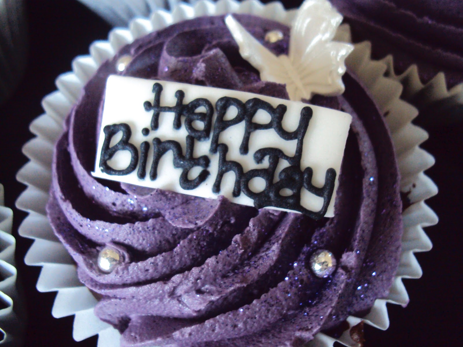 Happy Birthday Purple Cupcake