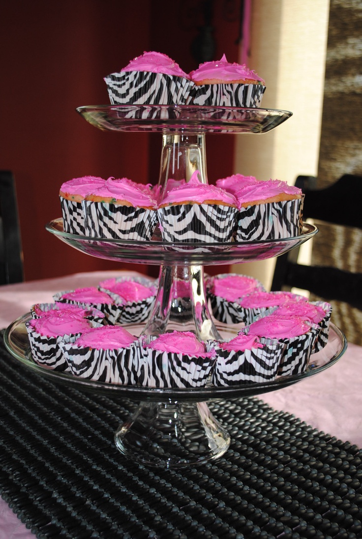 Hot Pink and Zebra Cupcakes