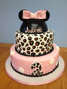 11 Photos of Minnie Mouse Cheetah Birthday Cakes