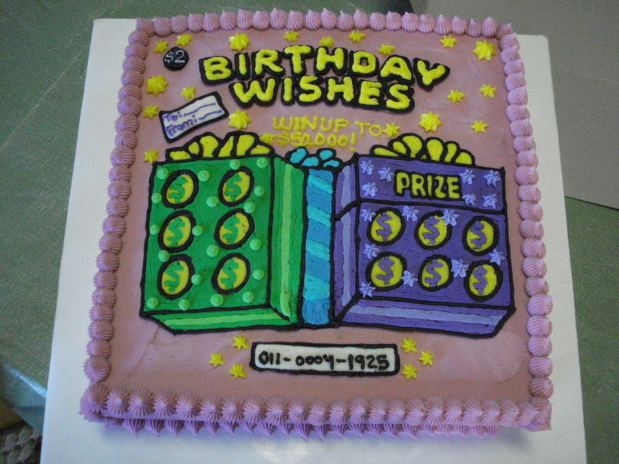 Lottery Ticket Birthday Cake