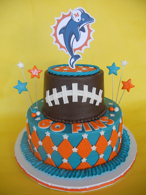 Miami Dolphins Happy Birthday Cake