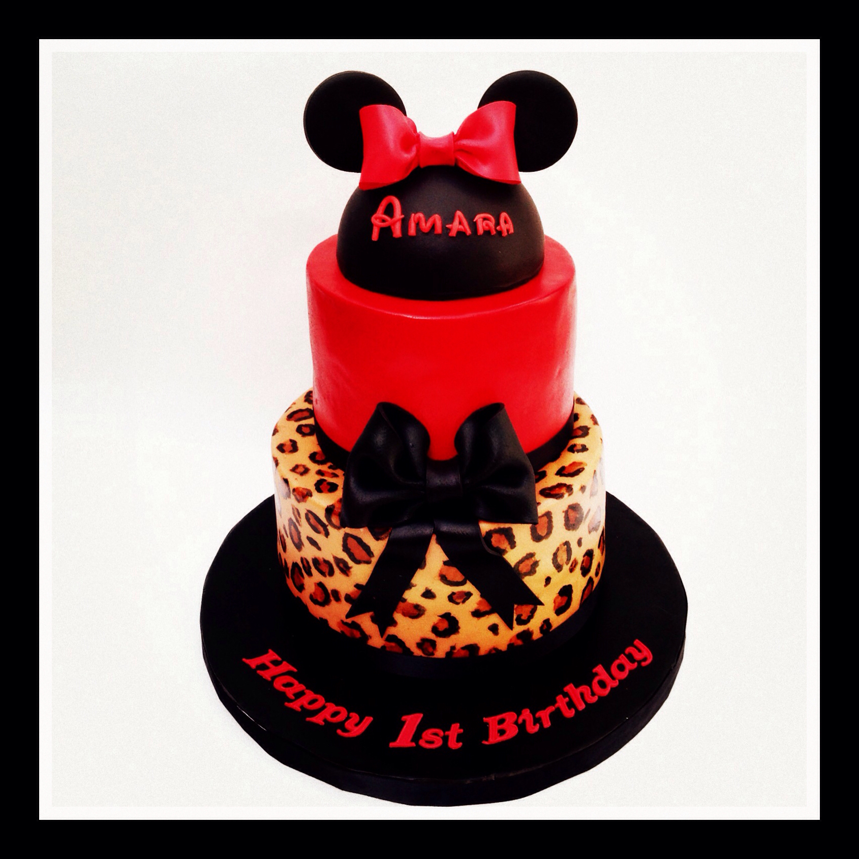 Minnie Mouse and Cheetah Print Cakes