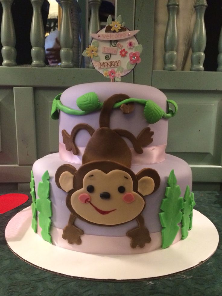 Monkey Baby Shower Cake