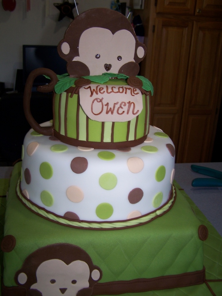 Monkey Baby Shower Cake