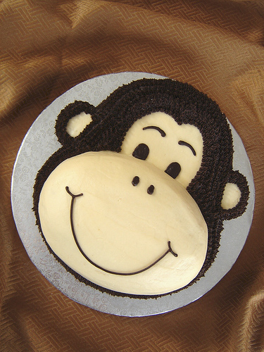 Monkey Face Birthday Cake