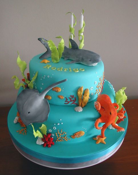 Ocean Sea Creatures Birthday Cake