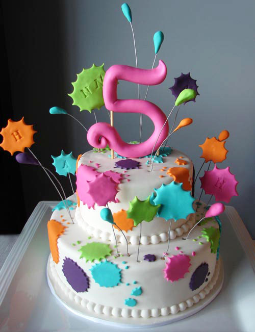 Paint Splatter Birthday Cake