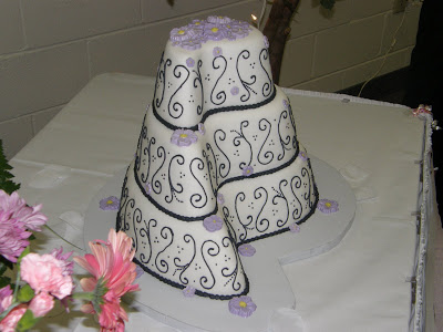 Paisley Shaped Tiered Cake