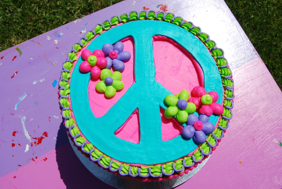 Peace Sign Cake