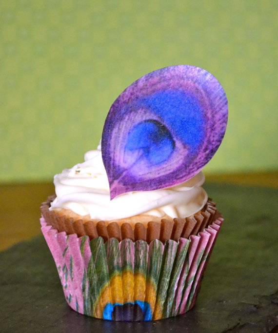 Peacock Feather Edible Cake Decoration