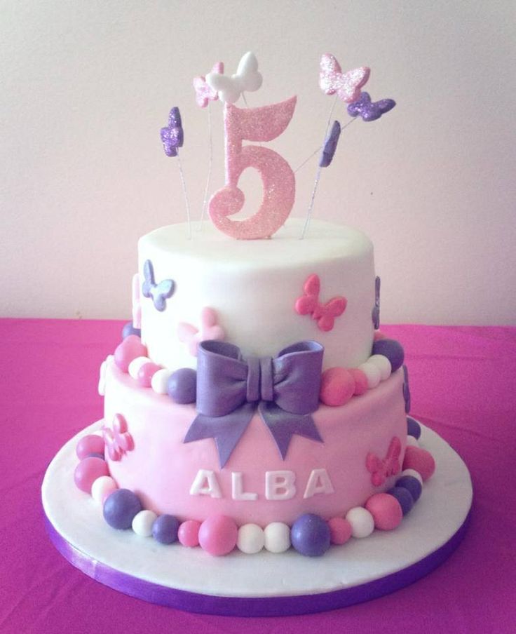 Pink Purple Girl Birthday Cakes