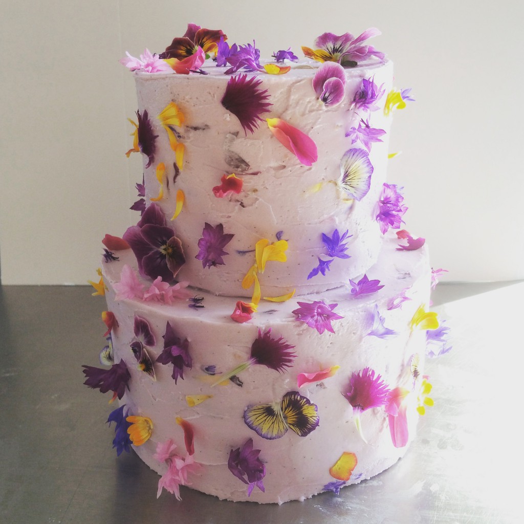 Purple and Orange Wedding Cake