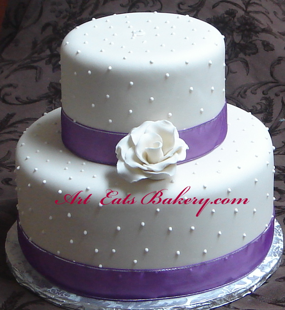 Purple Two Tier Wedding Cake