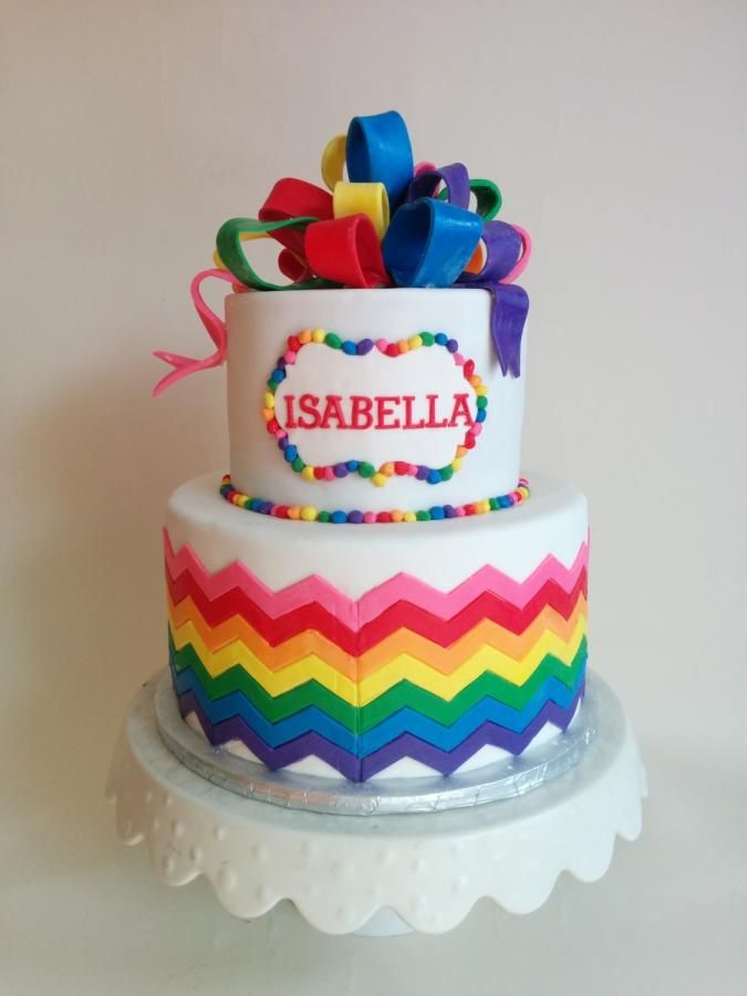 Rainbow Chevron Cake