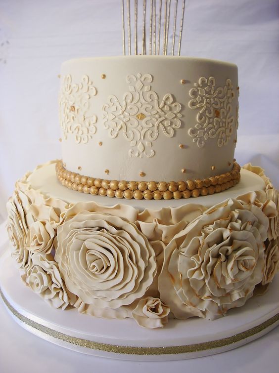 Rose Gold Two Tier Birthday Cake