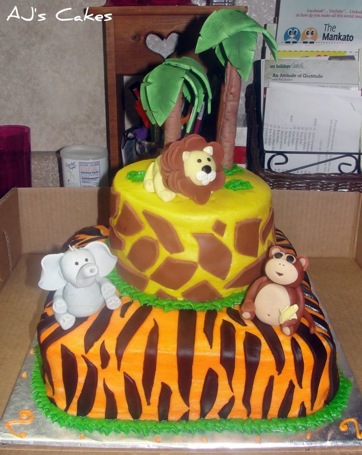 Safari Birthday Cake for 1 Year Old