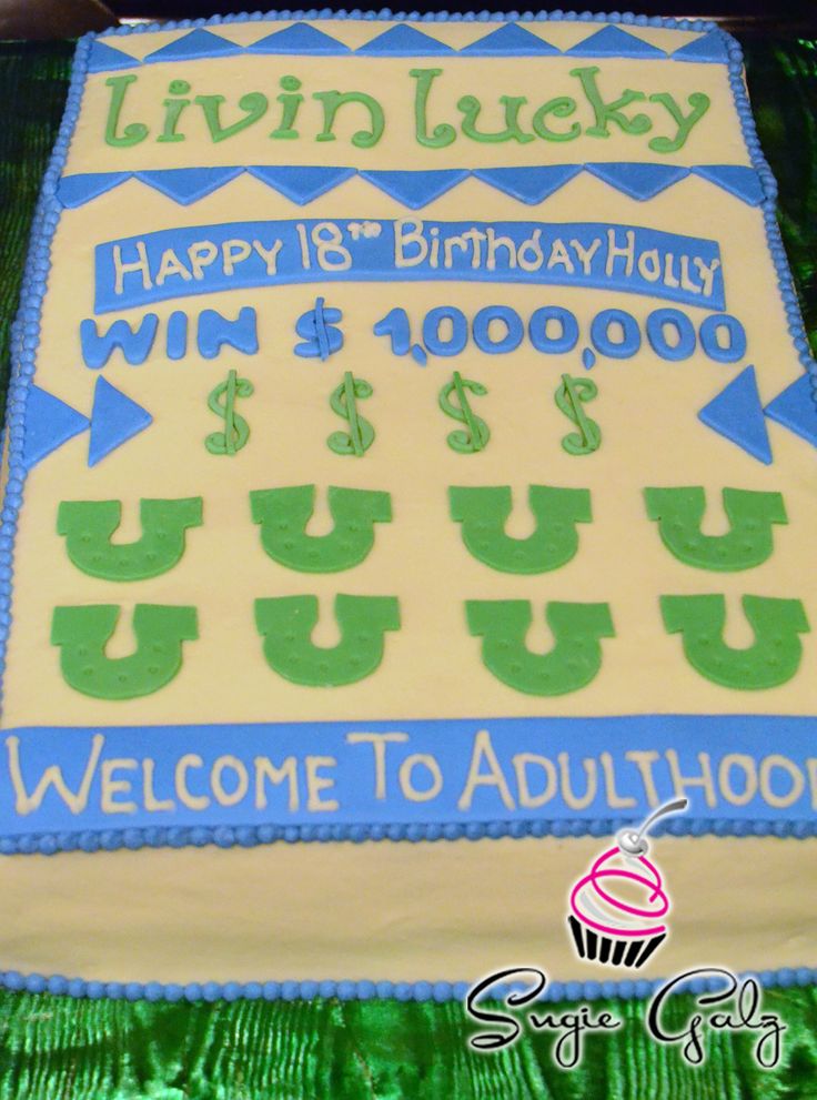 9 Photos of Birthday Cakes With Lottery Scratchers