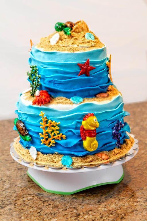 Sea Creatures Baby Shower Cake