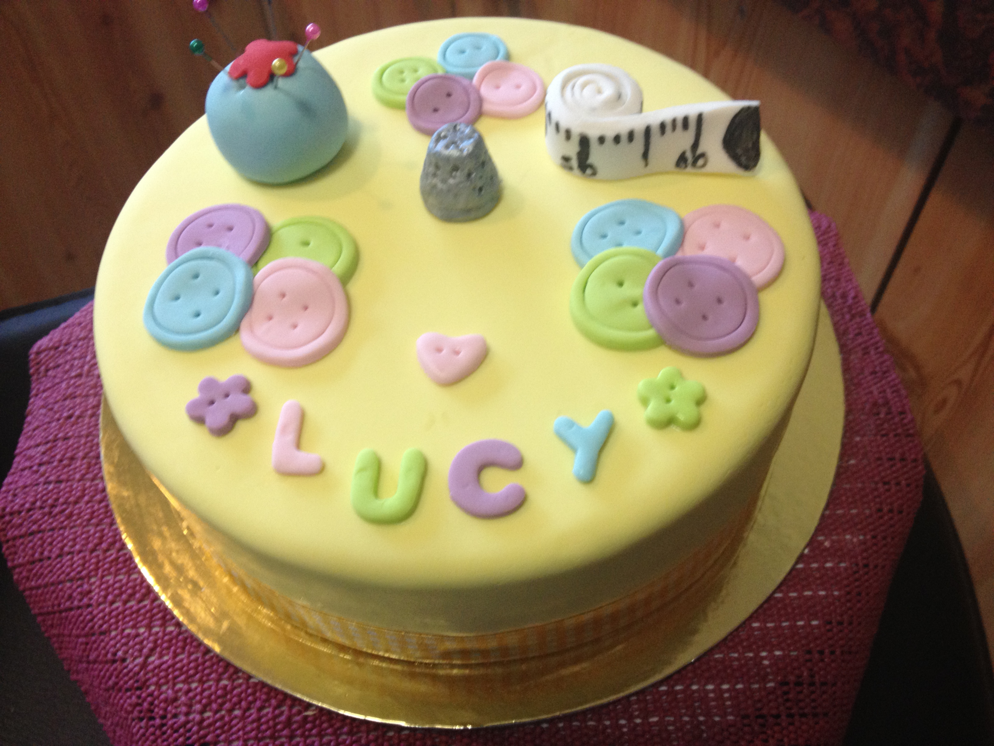 Sewing Themed Birthday Cake