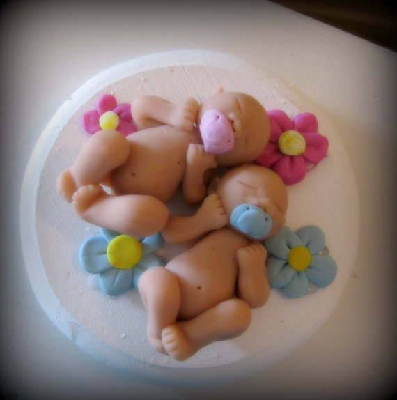 Twin Baby Shower Cake Toppers