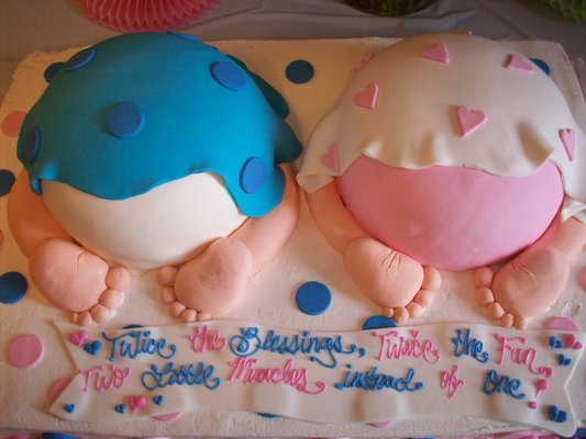 Twin Baby Shower Cake