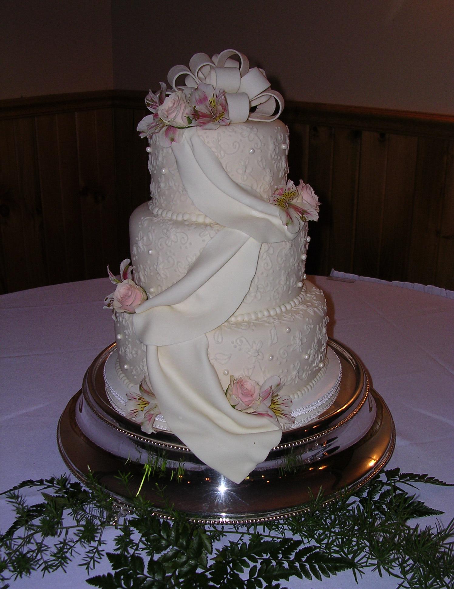 Wedding Cake with Fondant Draping