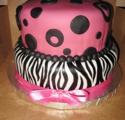 Zebra Print Birthday Cake