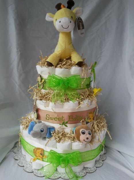 Baby Jungle Theme Diaper Cake