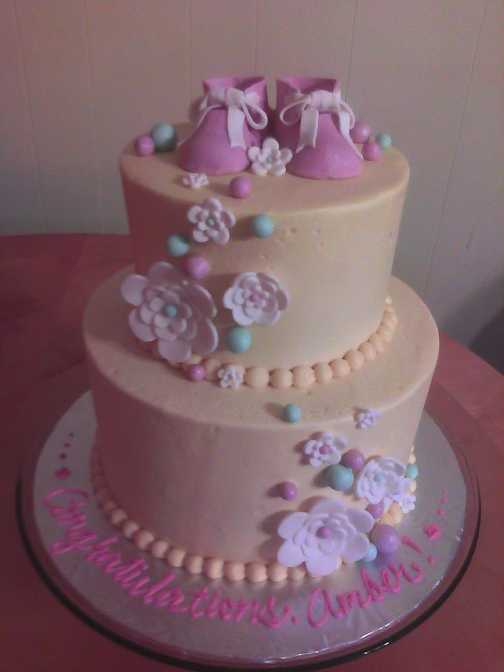 Baby Shower Cakes with Flowers