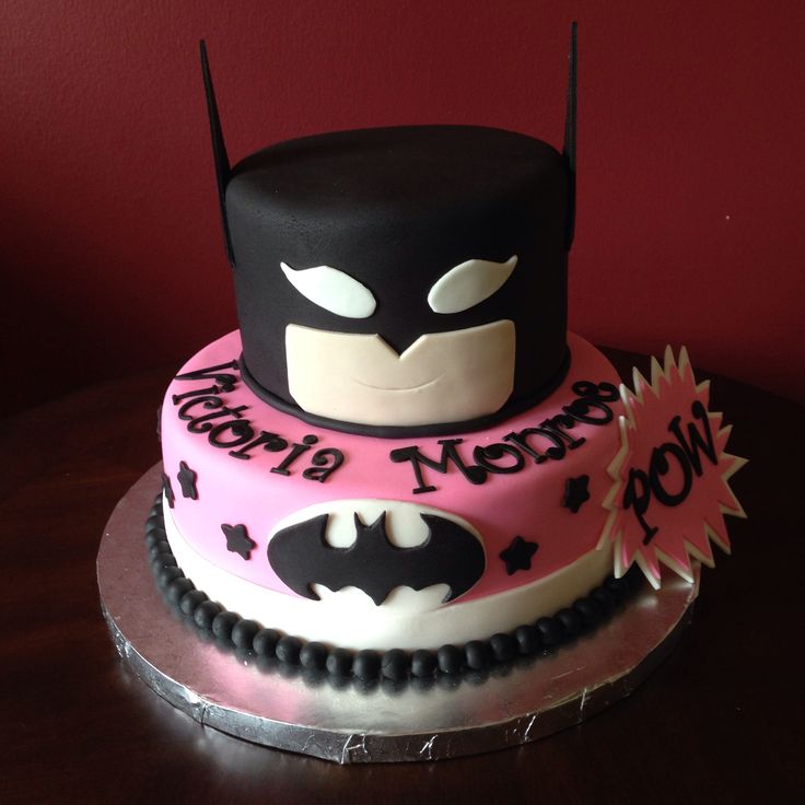 Batman Black and Pink Birthday Cake