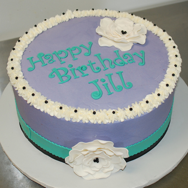 Black and Purple Birthday Cake