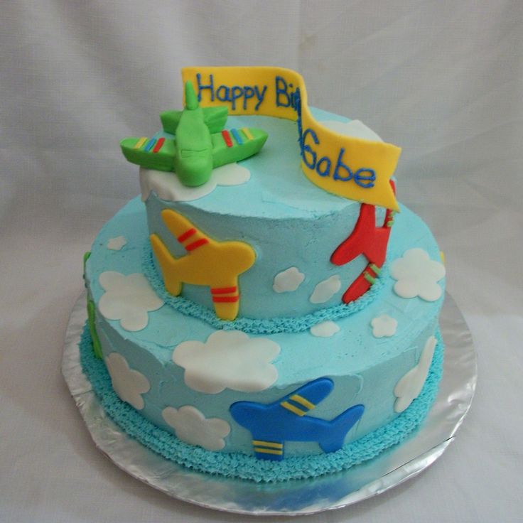 Boy Airplane Birthday Cake