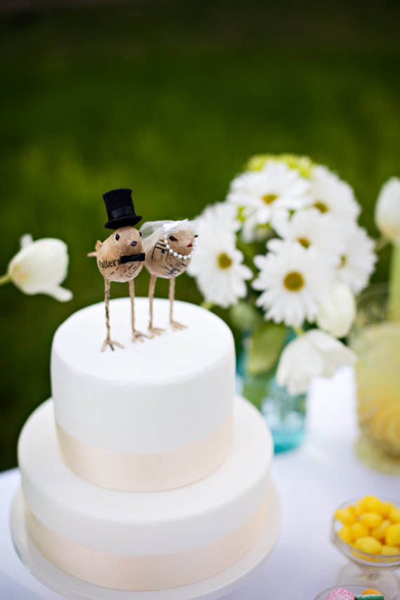 Bride and Groom Bird Wedding Cake Topper