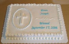 Buttercream Baptism Sheet Cake