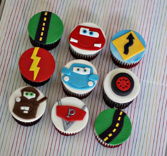 Cars Lightning McQueen Cupcake Toppers