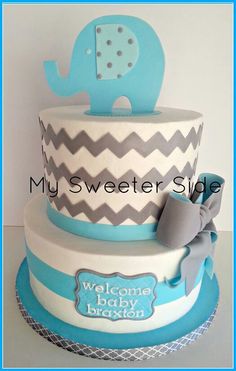 Chevron Baby Shower Cake