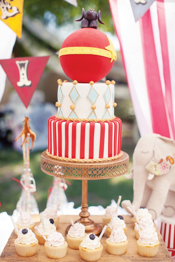 Circus Themed Birthday Cake