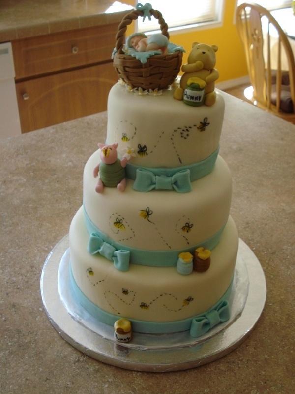 Classic Pooh Baby Shower Cake