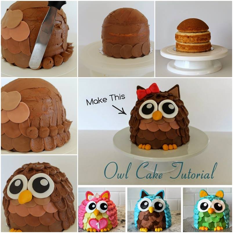 Cute DIY Owl Cake