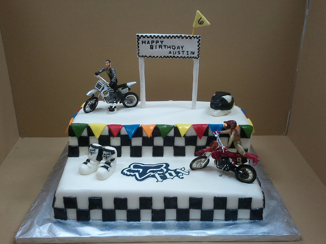 Dirt Bike Race Track Birthday Cake