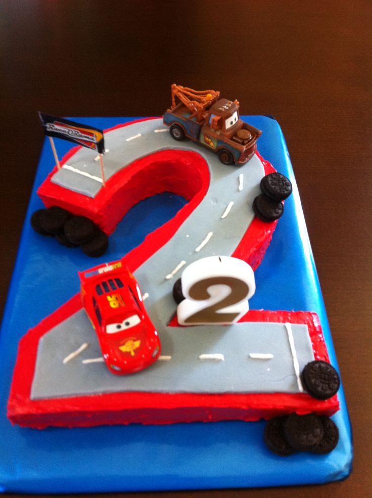 Disney Cars 2nd Birthday Cake