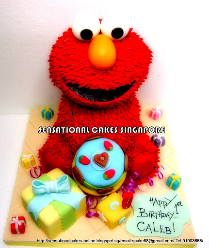 Elmo Fondant Birthday Cake