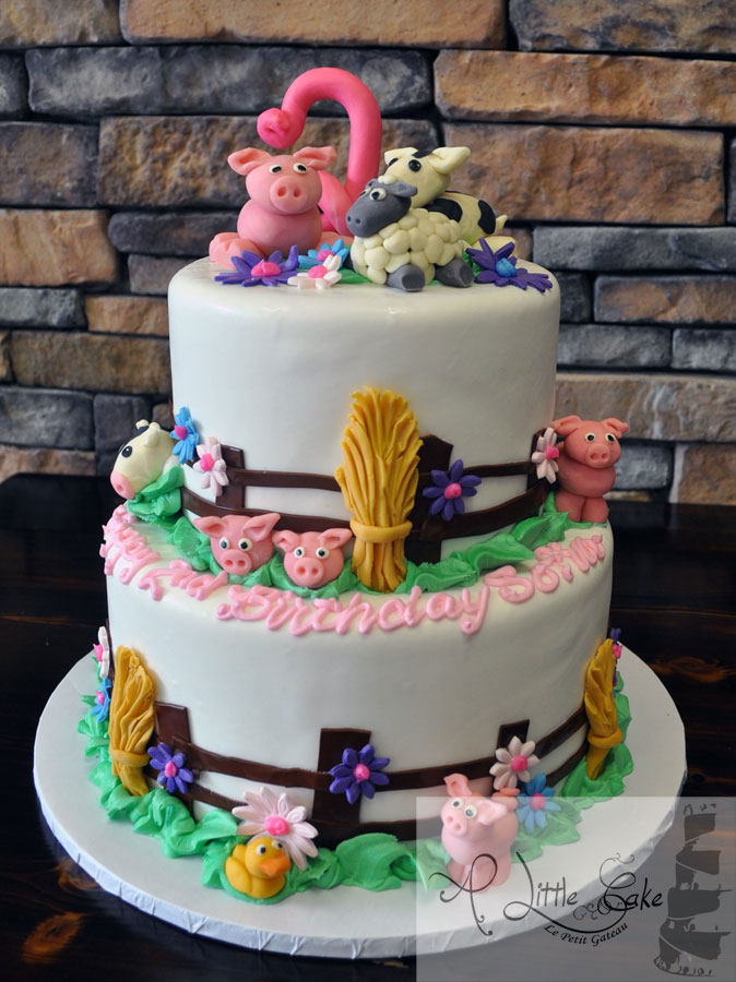 Farm Animal Themed Birthday Cake