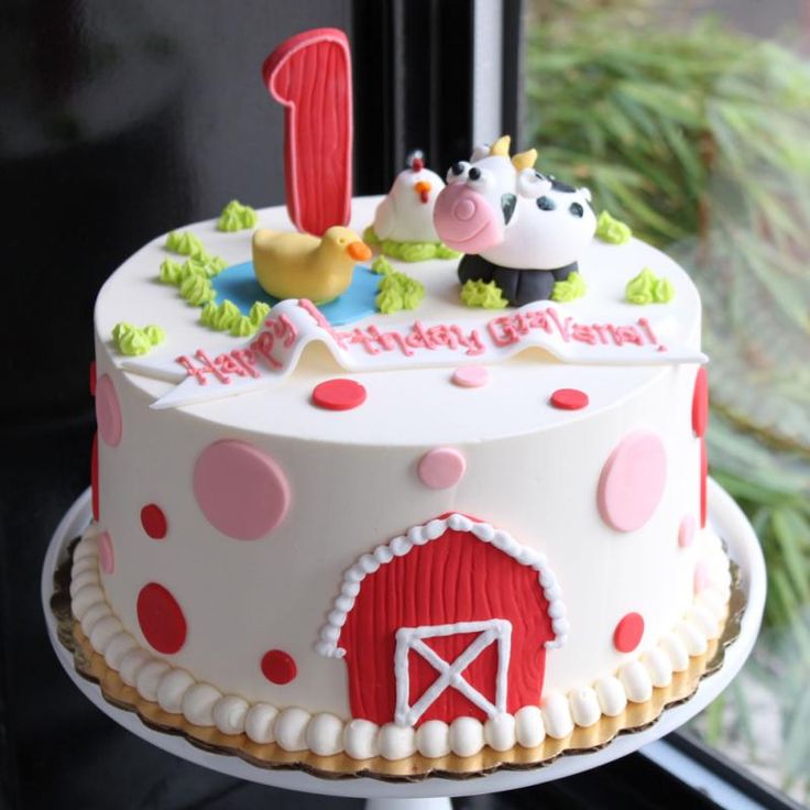 Farm Animals Birthday Cake